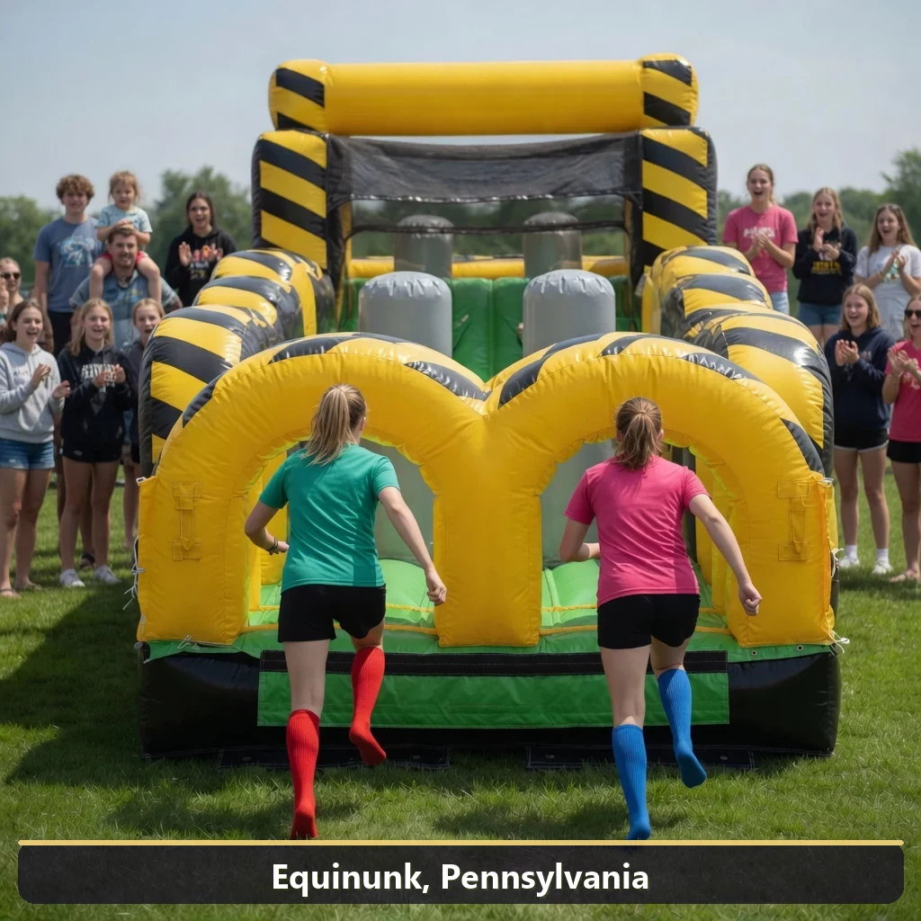 Inflatable obstacle course rental for events in Equinunk, Pennsylvania