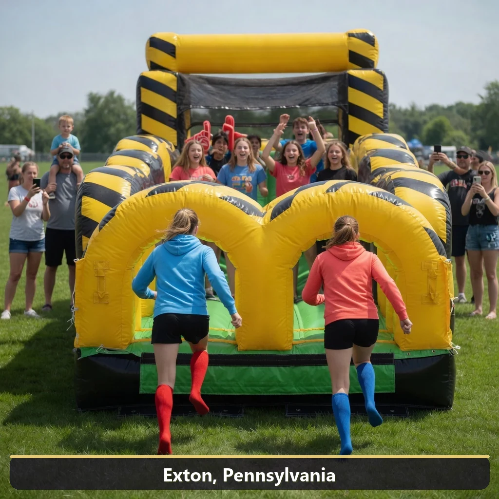 Inflatable obstacle course rental for events in Exton, Pennsylvania