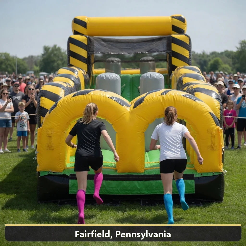 Inflatable obstacle course rental for events in Fairfield, Pennsylvania