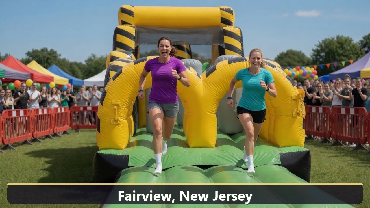 Inflatable obstacle course rental for events in Fairview, New Jersey
