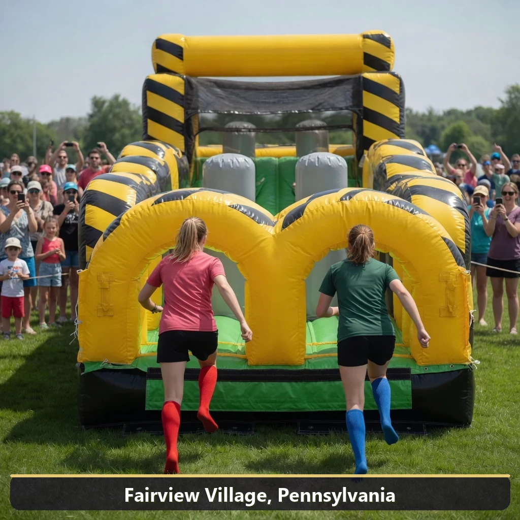 Inflatable obstacle course rental for events in Fairview Village, Pennsylvania