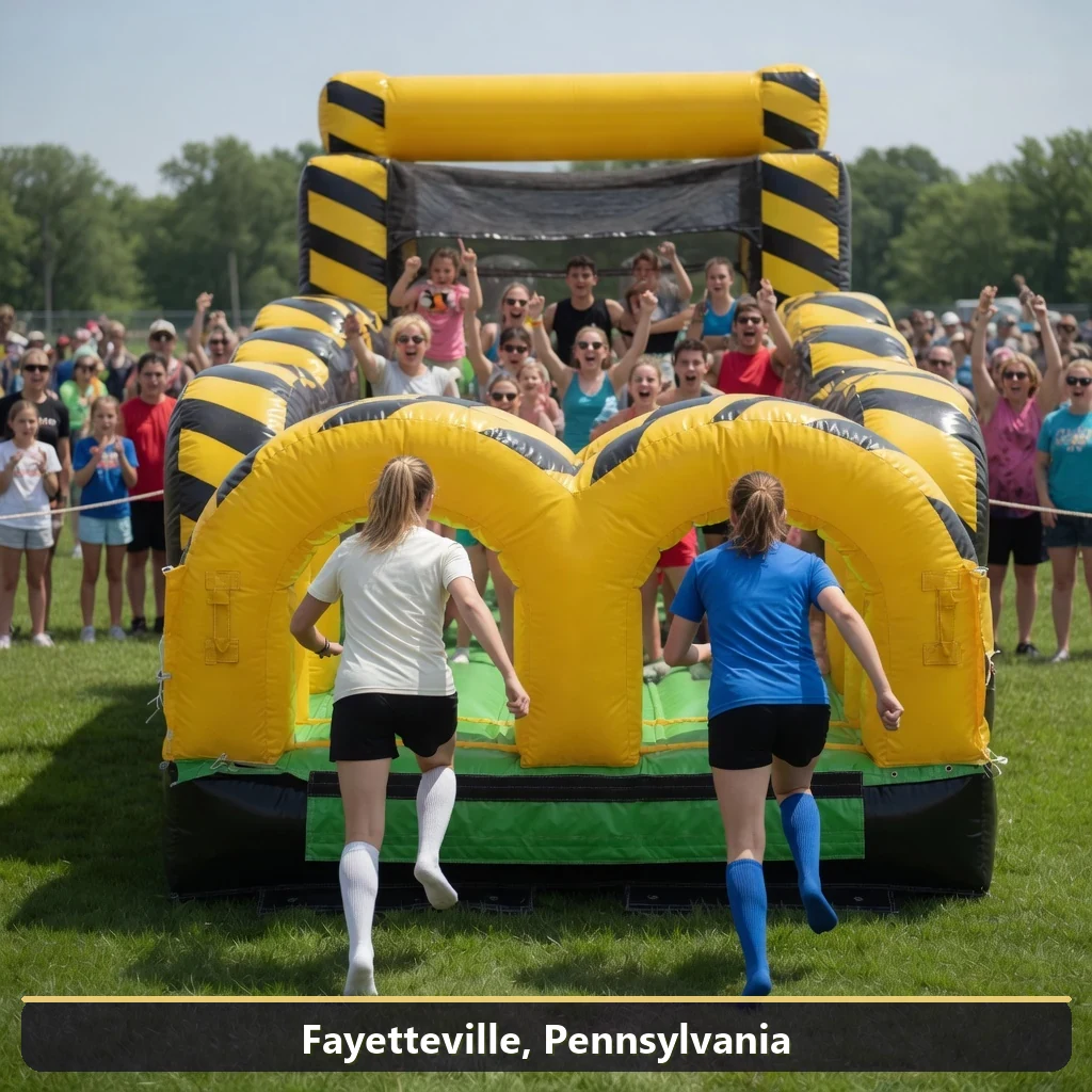 Inflatable obstacle course rental for events in Fayetteville, Pennsylvania