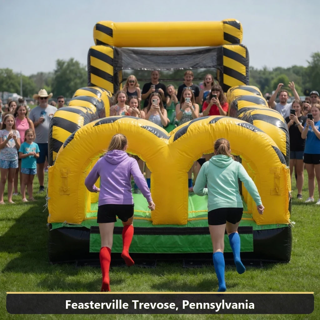 Inflatable obstacle course rental for events in Feasterville Trevose, Pennsylvania