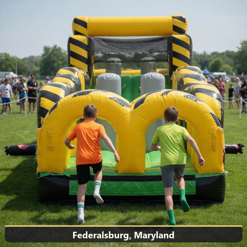 Inflatable obstacle course rental for events in Federalsburg, Maryland