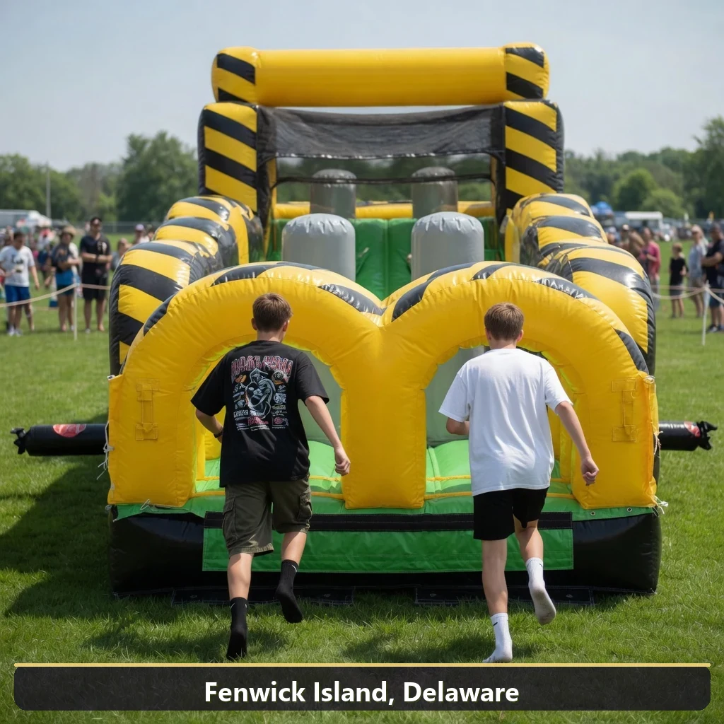 Inflatable obstacle course rental for events in Fenwick Island, Delaware