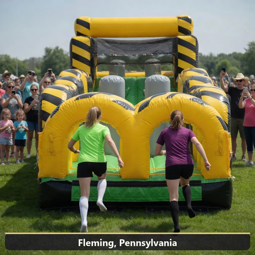Inflatable obstacle course rental for events in Fleming, Pennsylvania