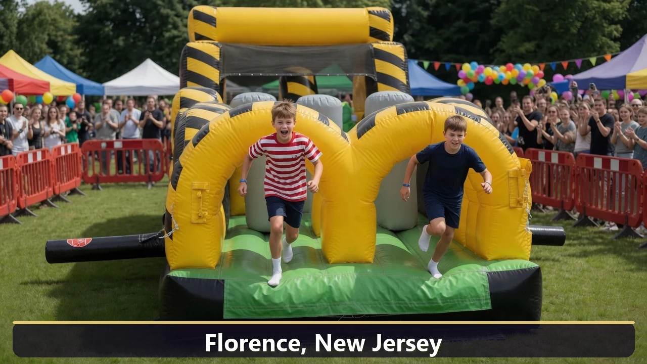 Inflatable obstacle course rental for events in Florence, New Jersey