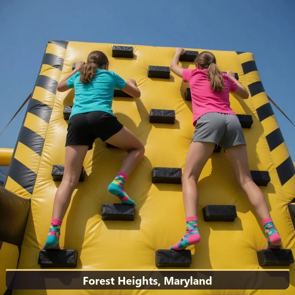 Inflatable obstacle course rental for events in Forest Heights, Maryland