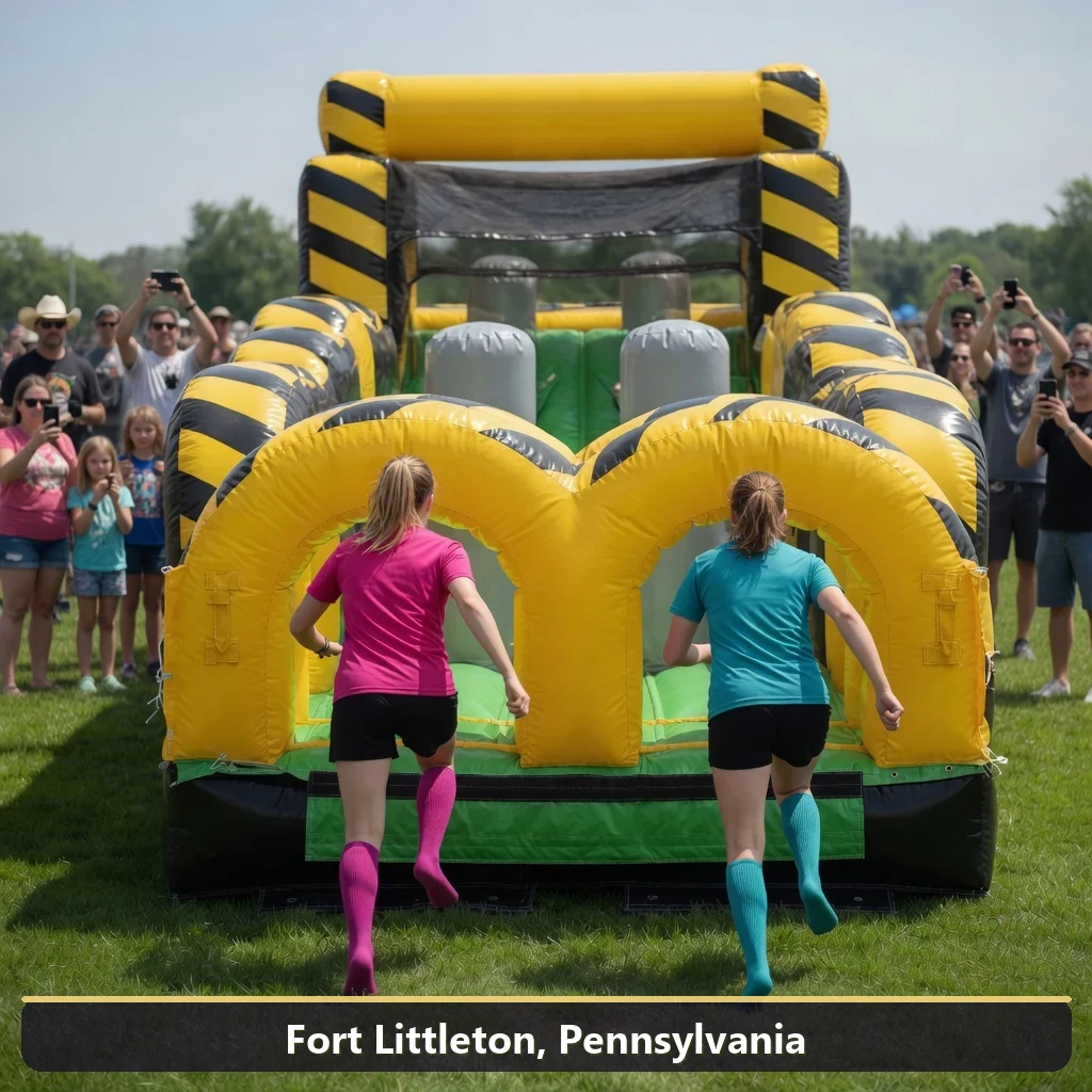 Inflatable obstacle course rental for events in Fort Littleton, Pennsylvania
