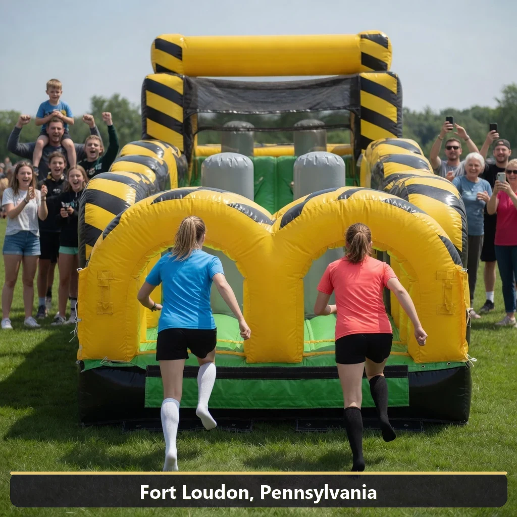Inflatable obstacle course rental for events in Fort Loudon, Pennsylvania