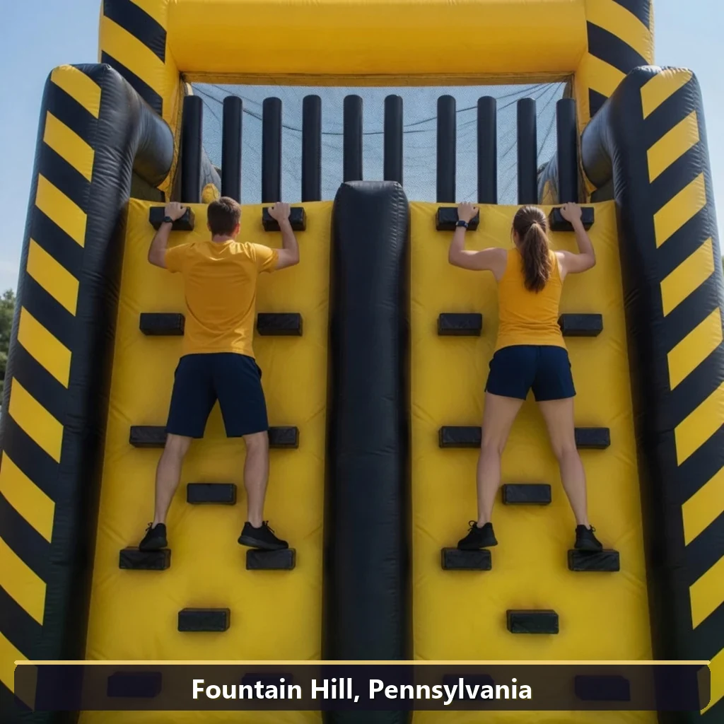 Inflatable obstacle course rental for events in Fountain Hill, Pennsylvania