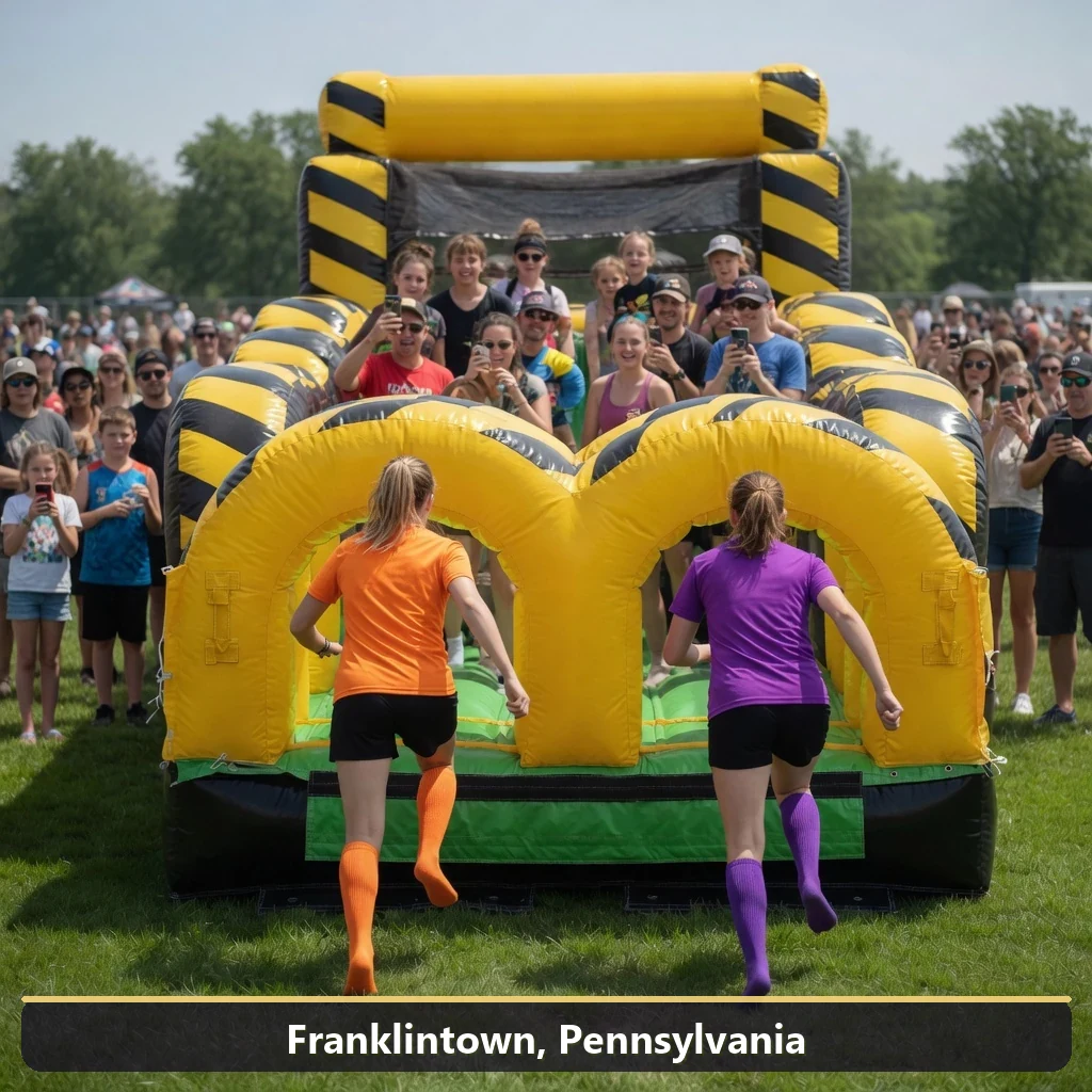 Inflatable obstacle course rental for events in Franklintown, Pennsylvania