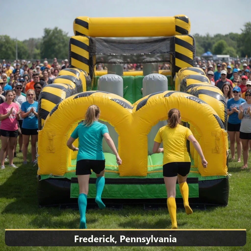 Inflatable obstacle course rental for events in Frederick, Pennsylvania