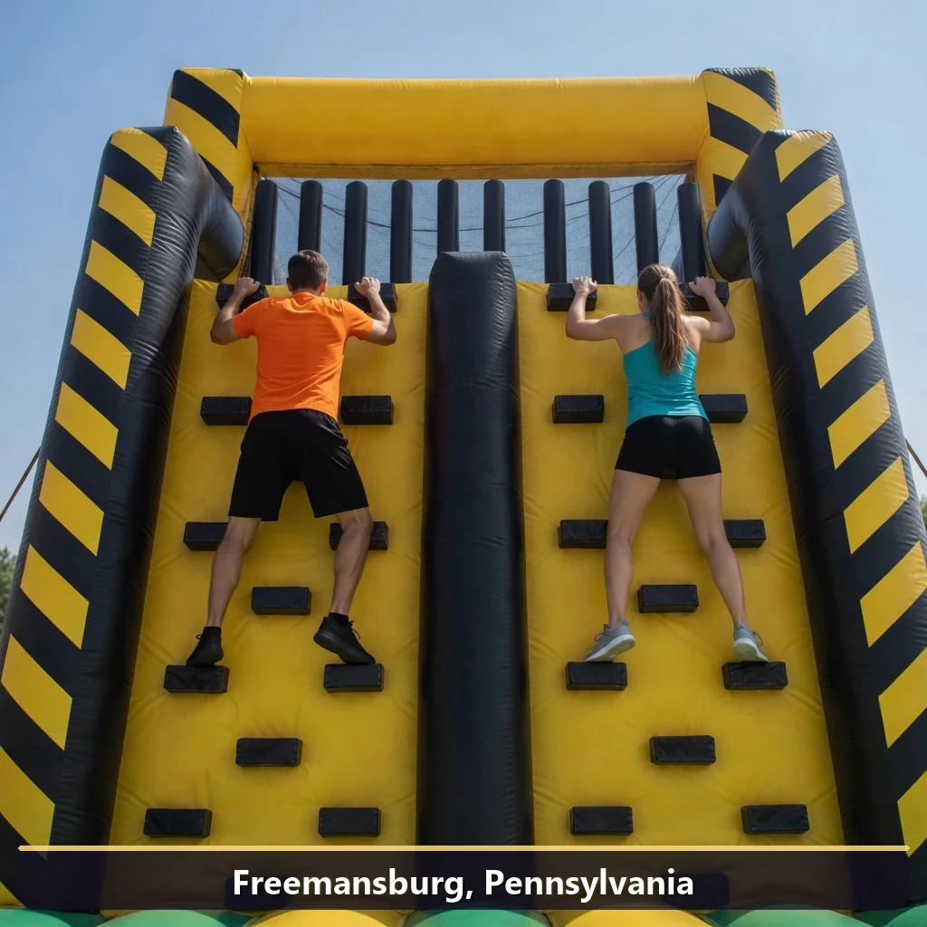 Inflatable obstacle course rental for events in Freemansburg, Pennsylvania