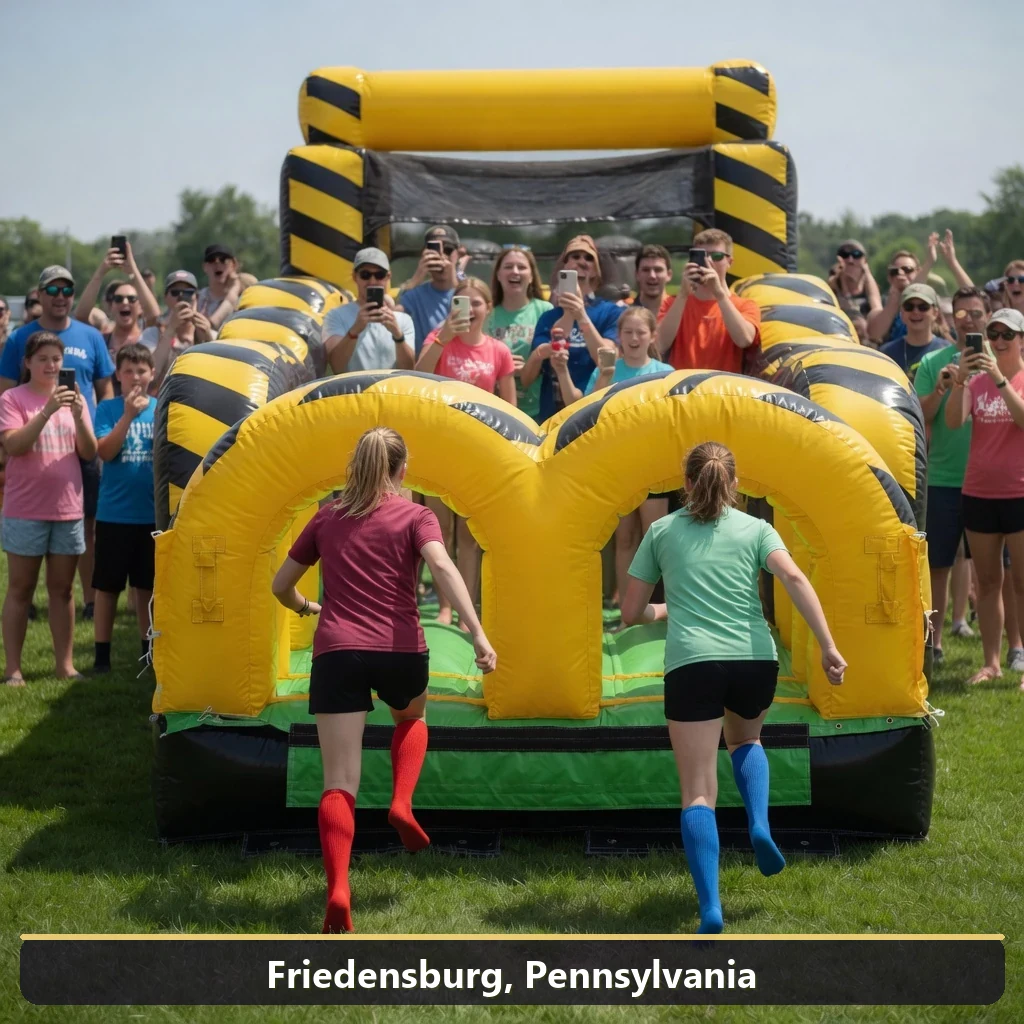 Inflatable obstacle course rental for events in Friedensburg, Pennsylvania