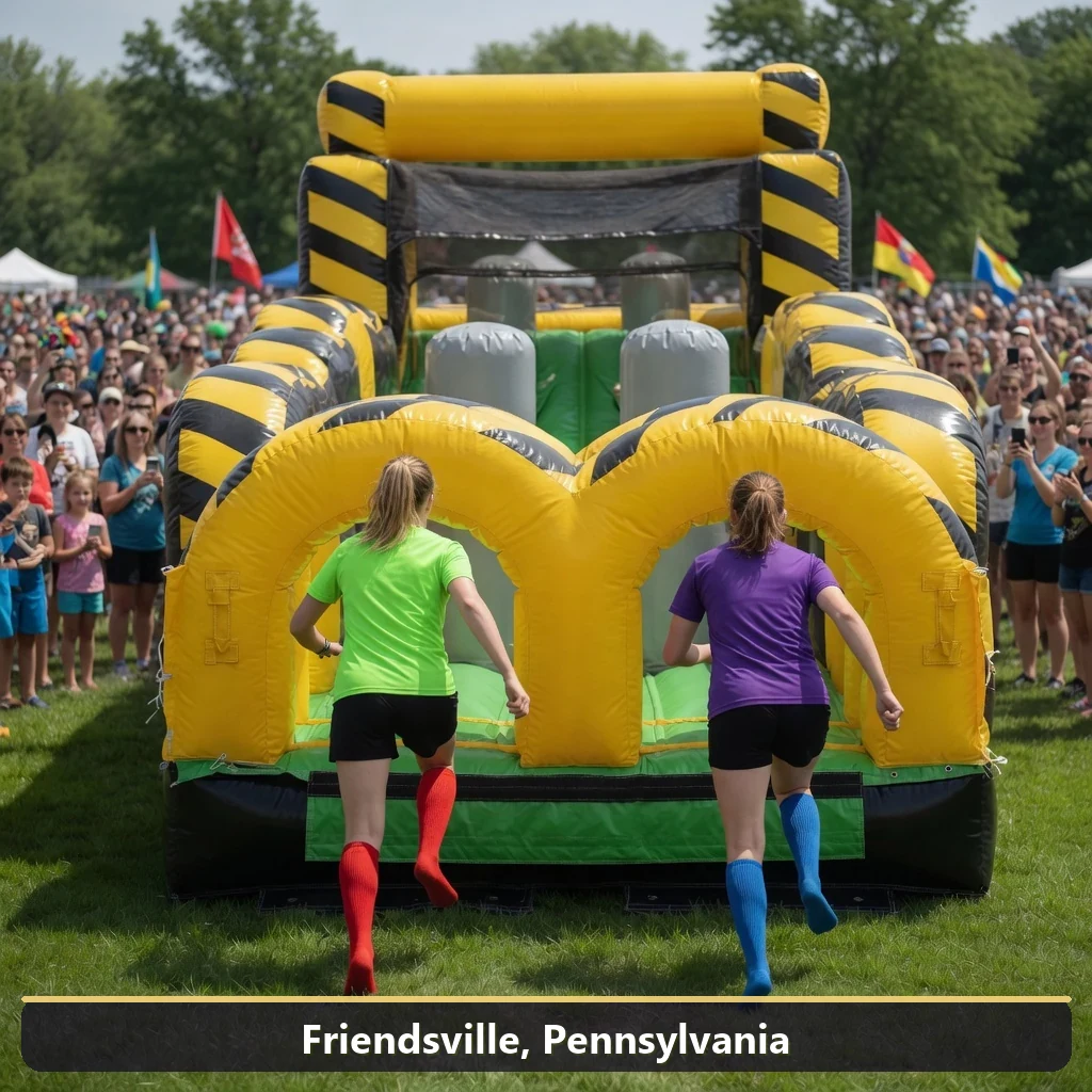 Inflatable obstacle course rental for events in Friendsville, Pennsylvania