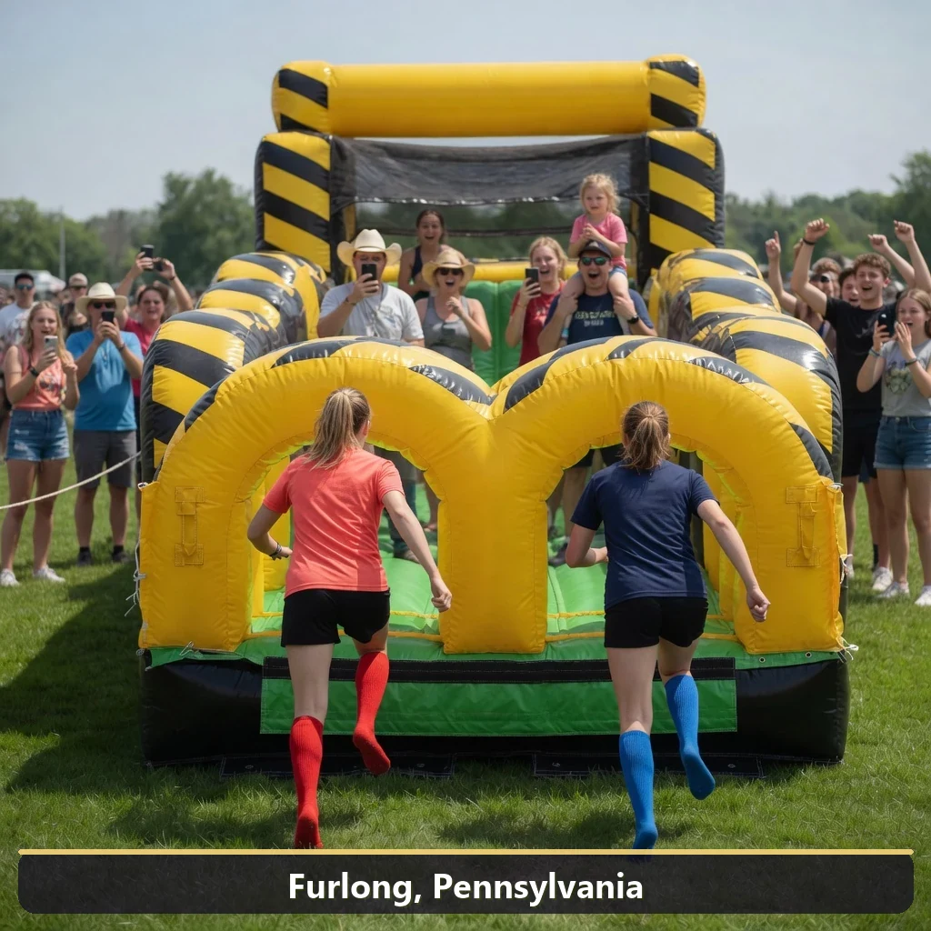 Inflatable obstacle course rental for events in Furlong, Pennsylvania