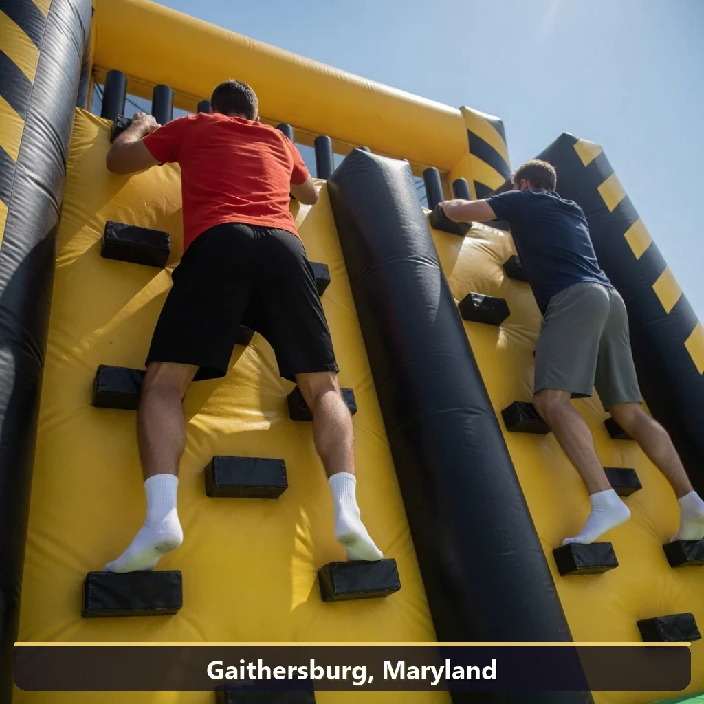 Inflatable obstacle course rental for events in Gaithersburg, Maryland