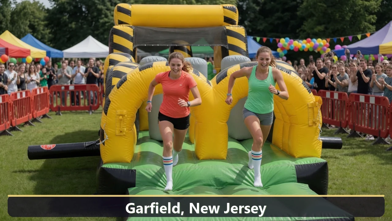 Inflatable obstacle course rental for events in Garfield, New Jersey