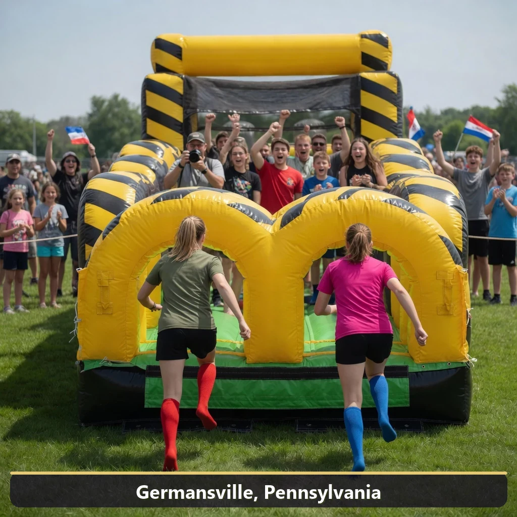 Inflatable obstacle course rental for events in Germansville, Pennsylvania