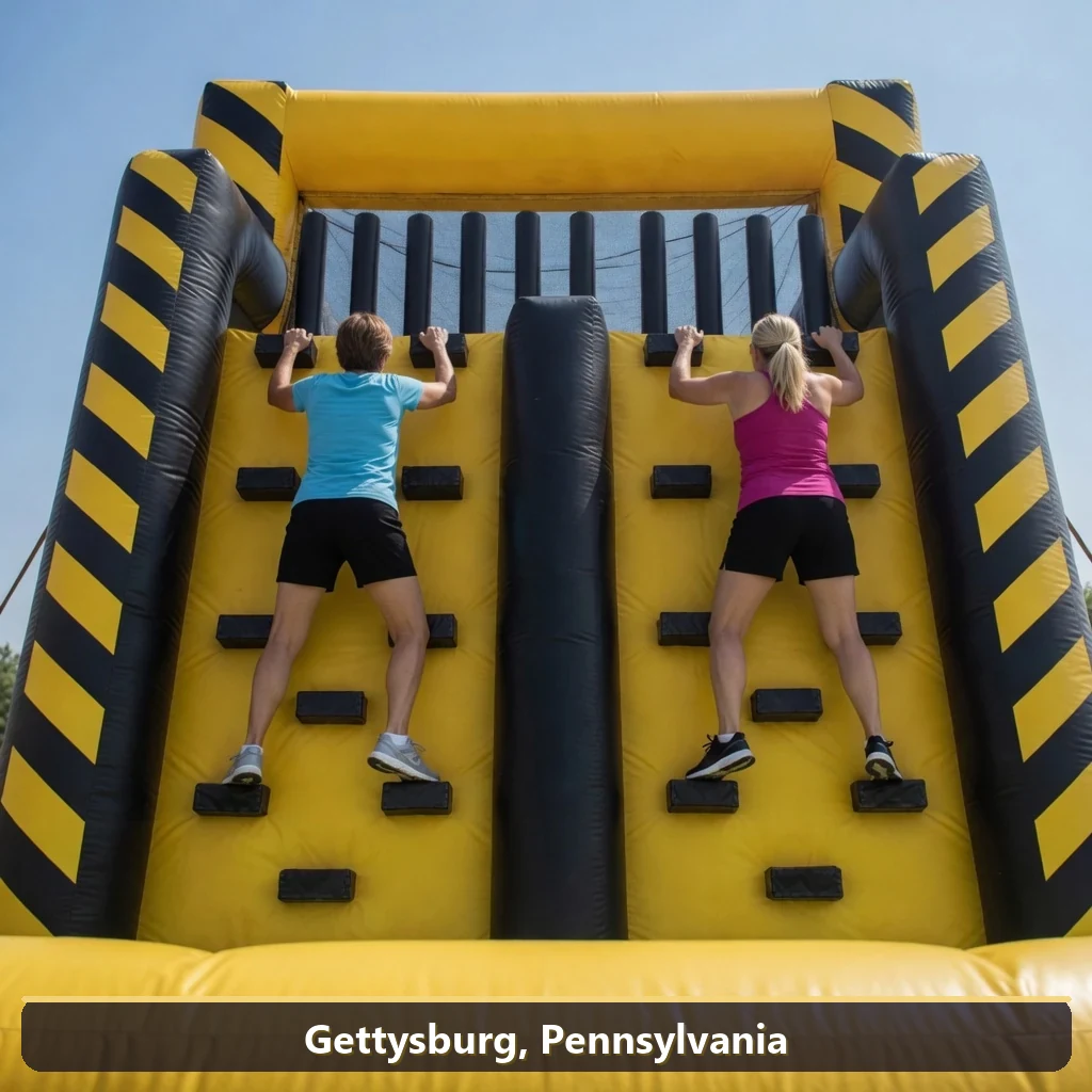 Inflatable obstacle course rental for events in Gettysburg, Pennsylvania