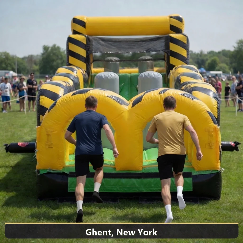 Inflatable obstacle course rental for events in Ghent, New York