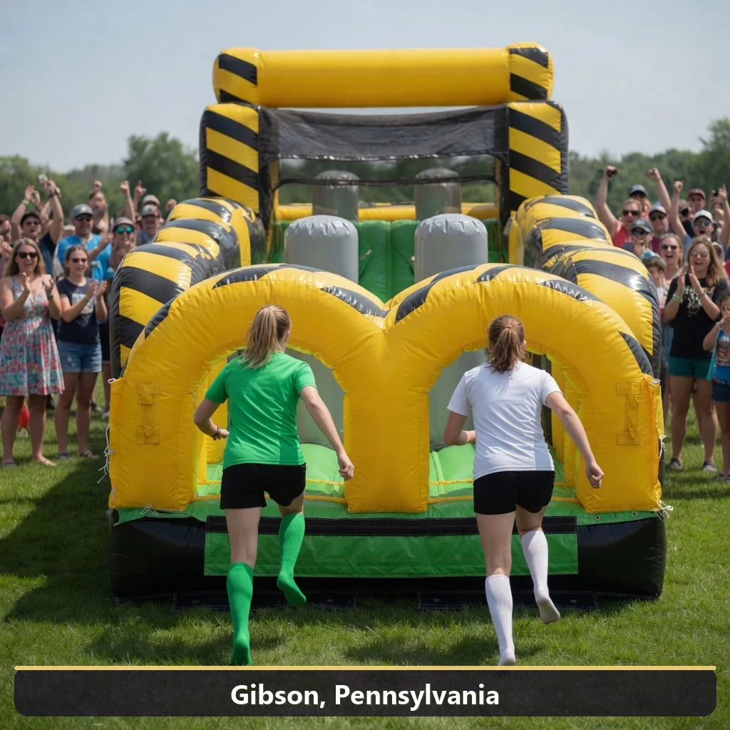 Inflatable obstacle course rental for events in Gibson, Pennsylvania