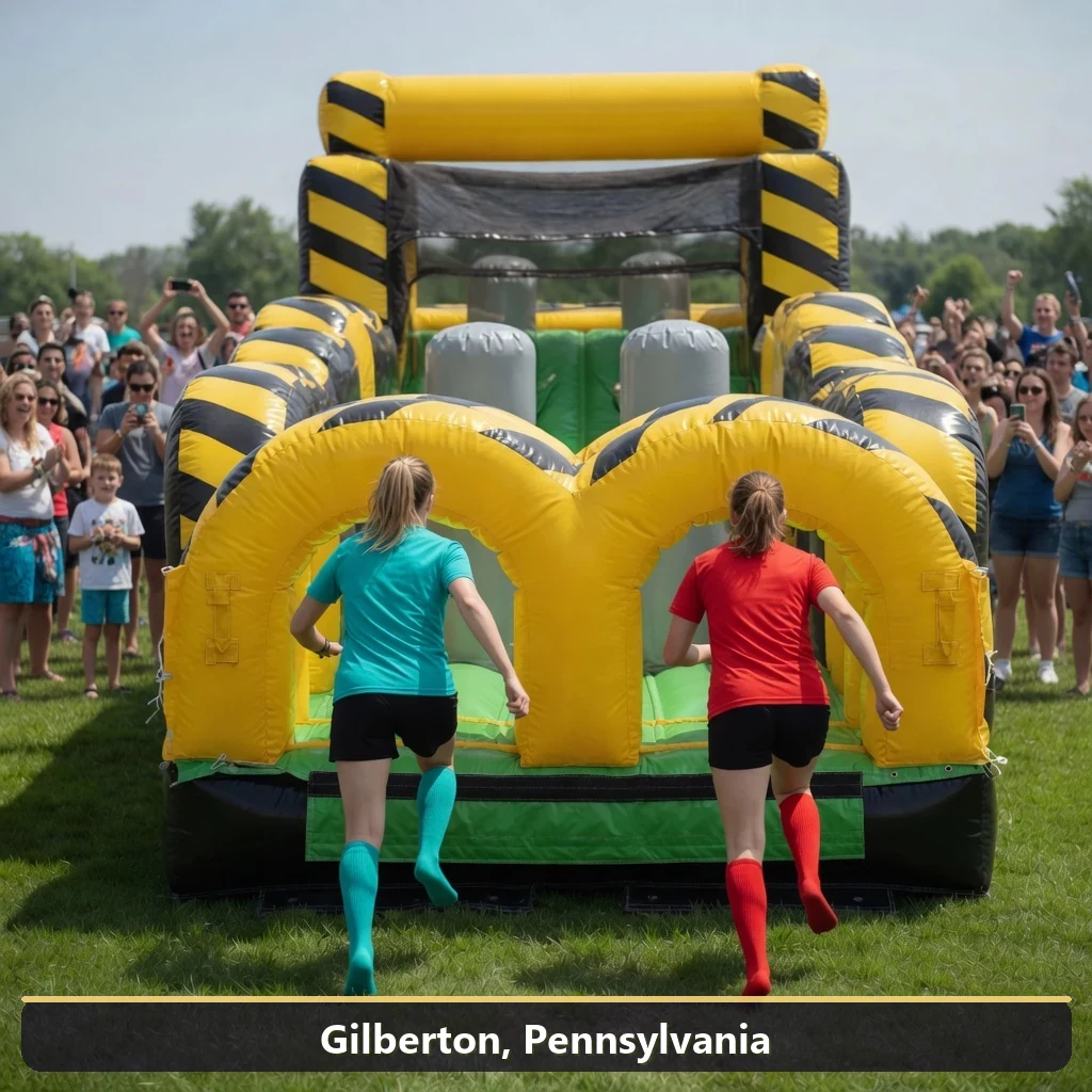 Inflatable obstacle course rental for events in Gilberton, Pennsylvania