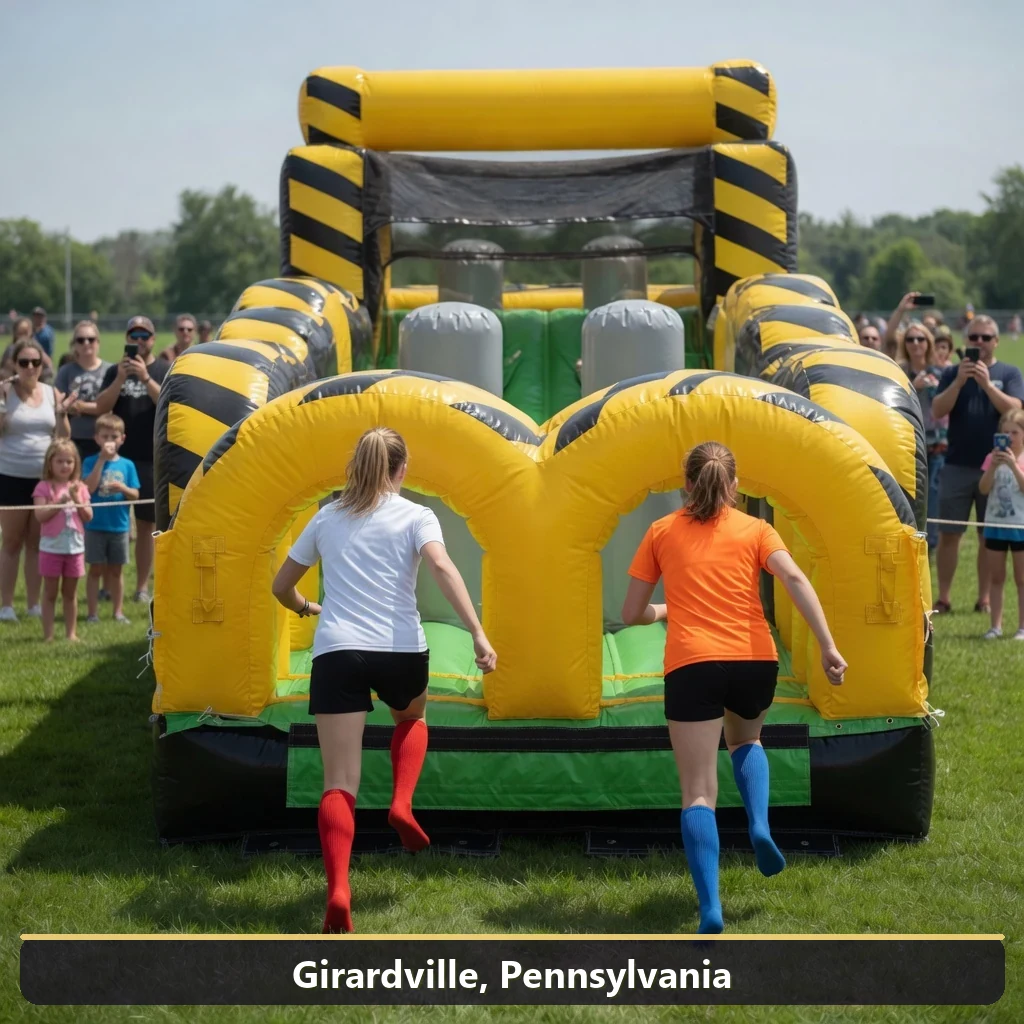 Inflatable obstacle course rental for events in Girardville, Pennsylvania