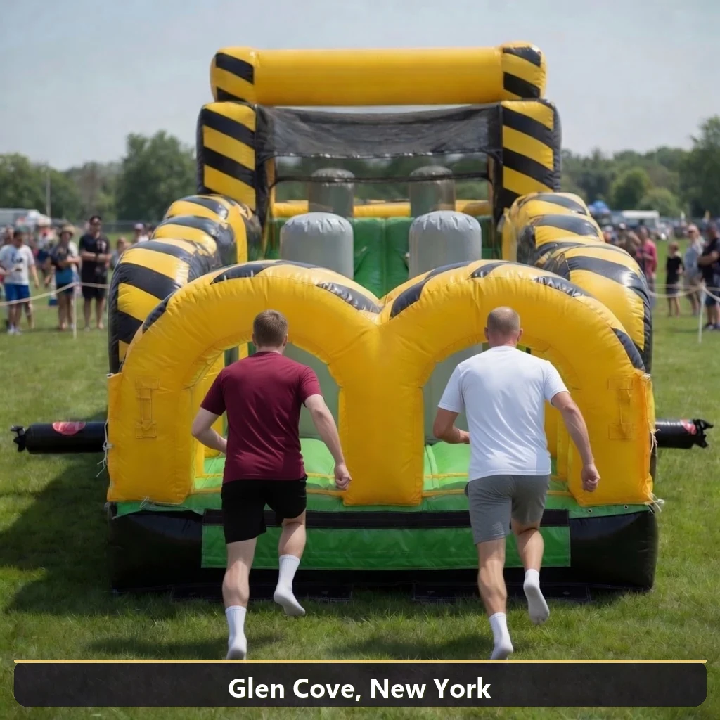 Inflatable obstacle course rental for events in Glen Cove, New York