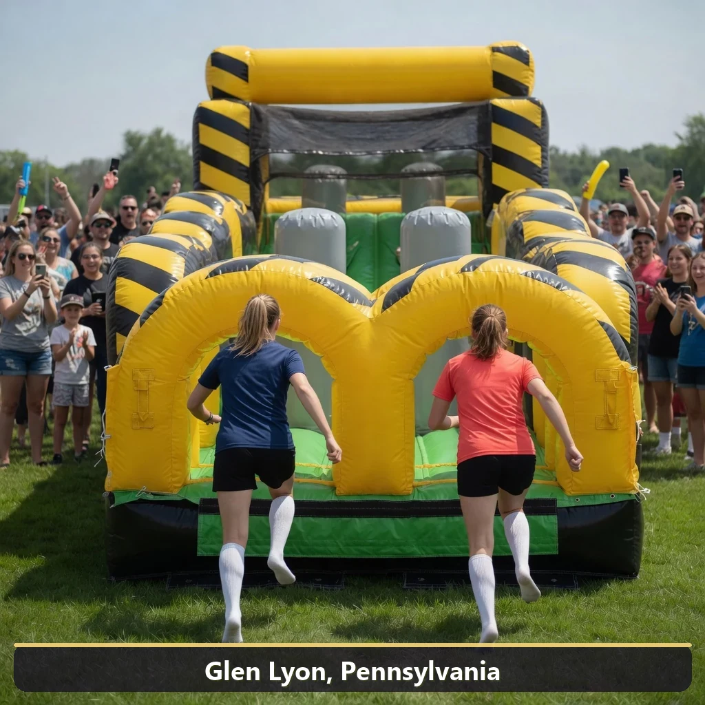 Inflatable obstacle course rental for events in Glen Lyon, Pennsylvania