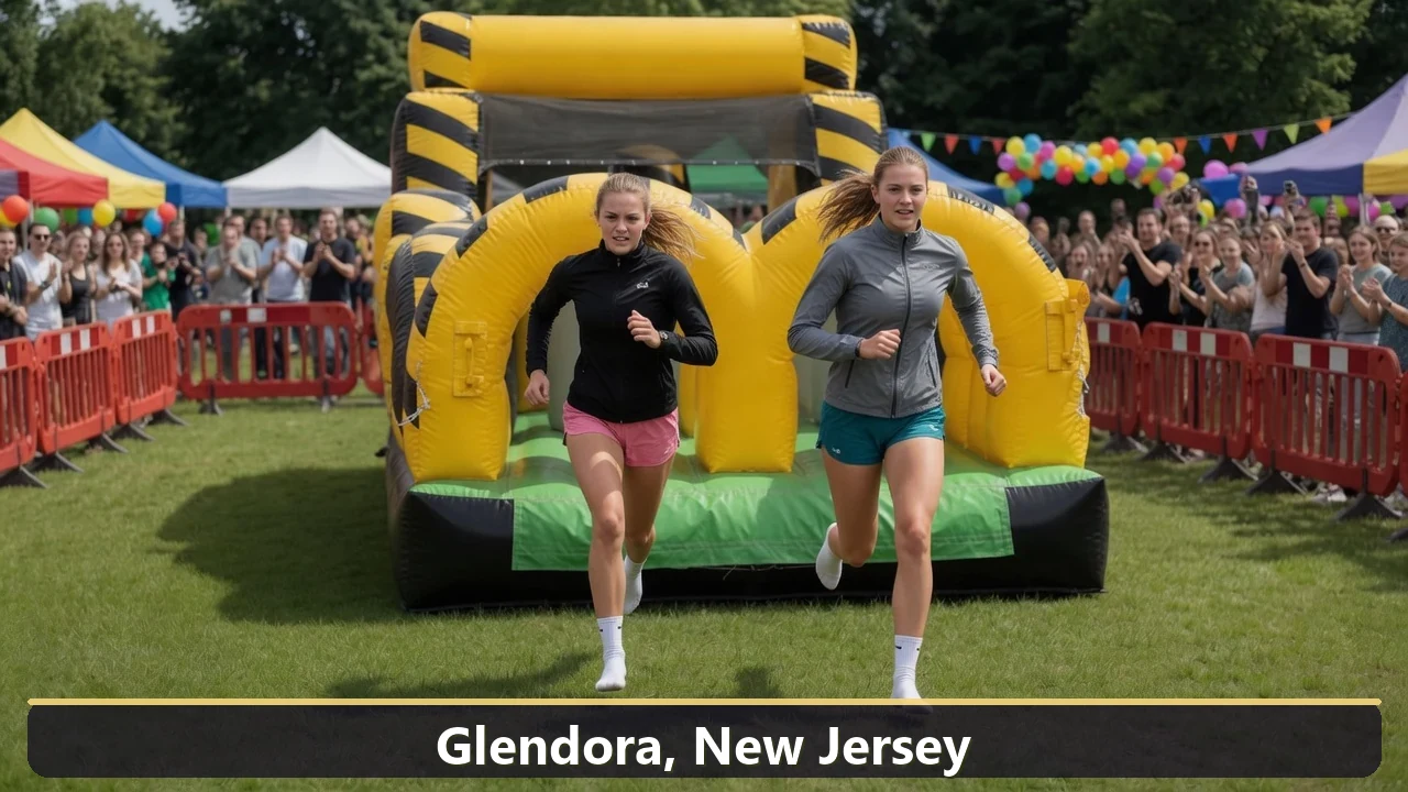 Inflatable obstacle course rental for events in Glendora, New Jersey