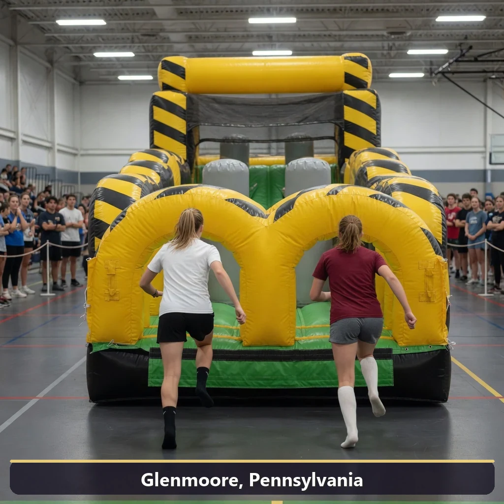 Inflatable obstacle course rental for events in Glenmoore, Pennsylvania