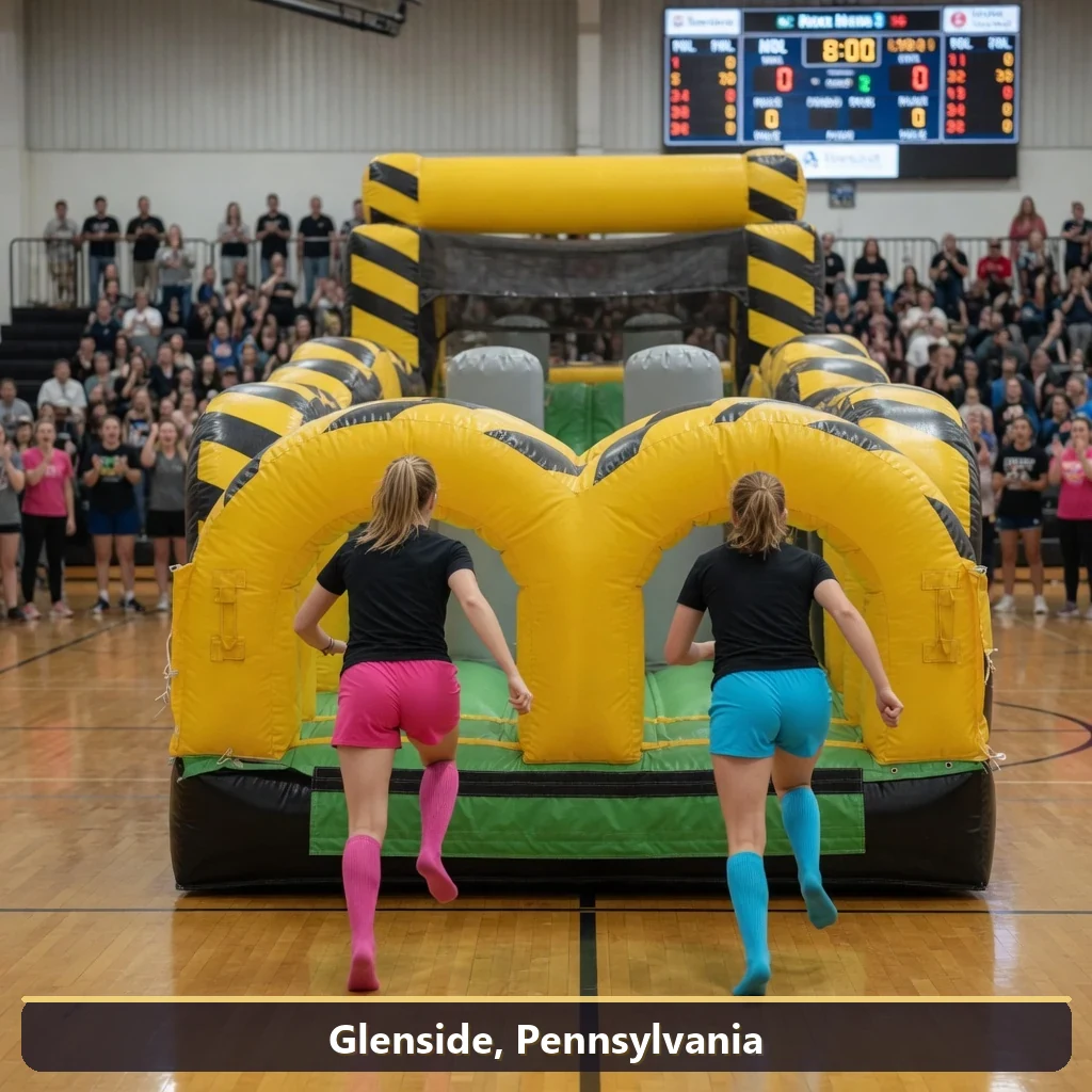Inflatable obstacle course rental for events in Glenside, Pennsylvania