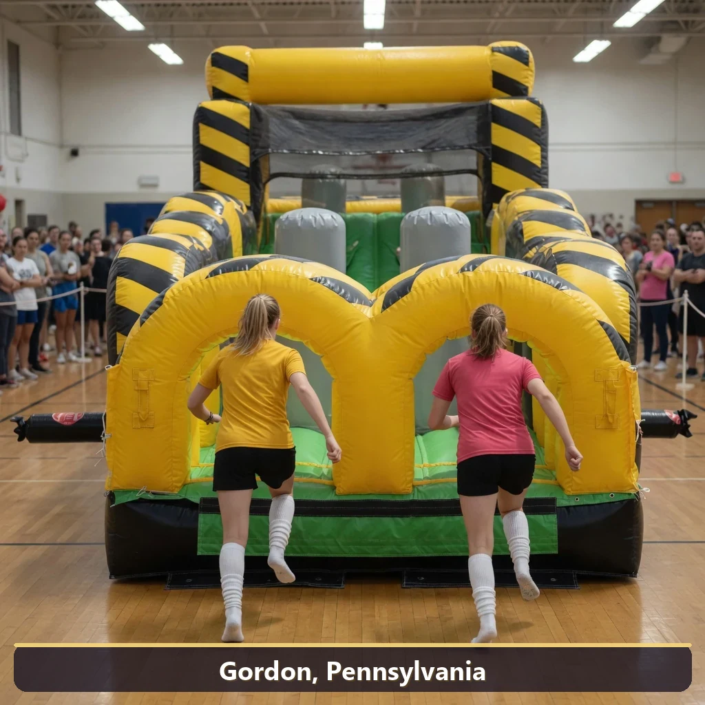 Inflatable obstacle course rental for events in Gordon, Pennsylvania