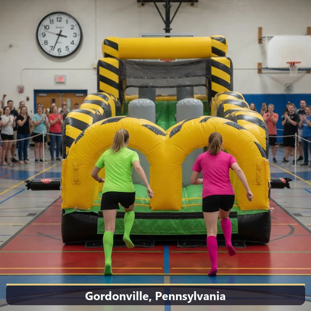 Inflatable obstacle course rental for events in Gordonville, Pennsylvania