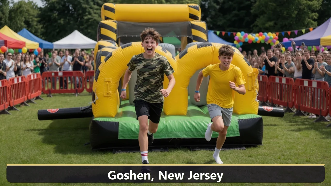 Inflatable obstacle course rental for events in Goshen, New Jersey