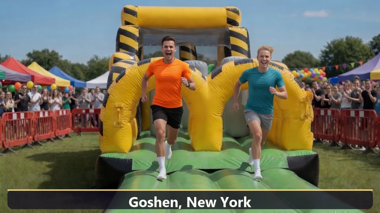Inflatable obstacle course rental for events in Goshen, New York