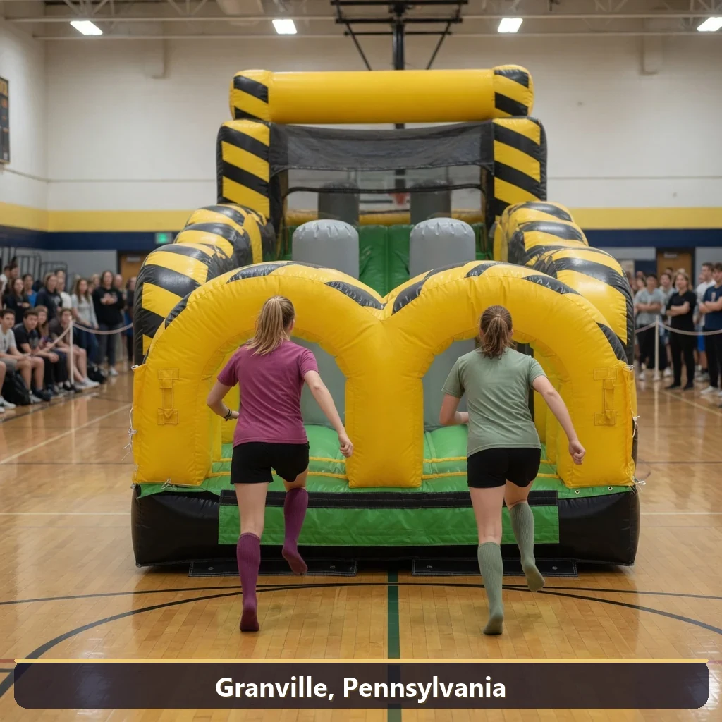 Inflatable obstacle course rental for events in Granville, Pennsylvania
