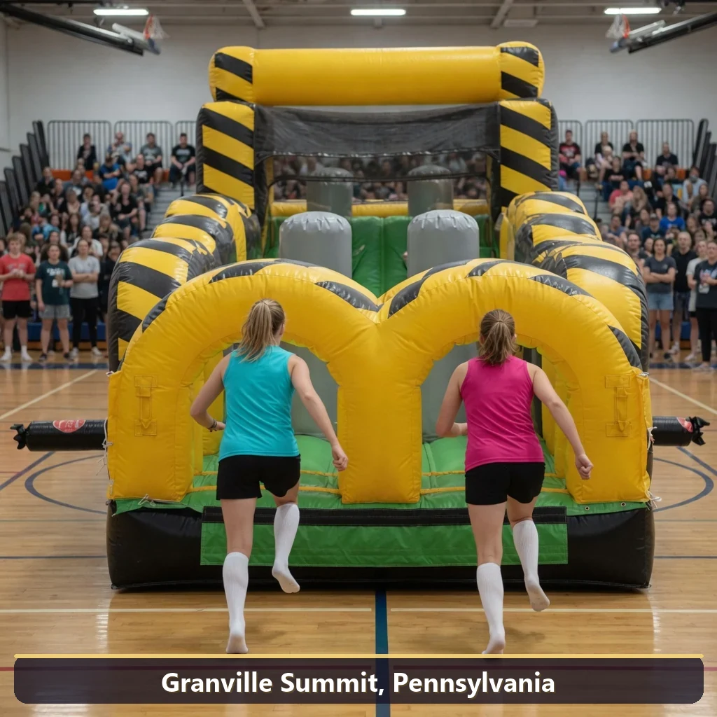 Inflatable obstacle course rental for events in Granville Summit, Pennsylvania