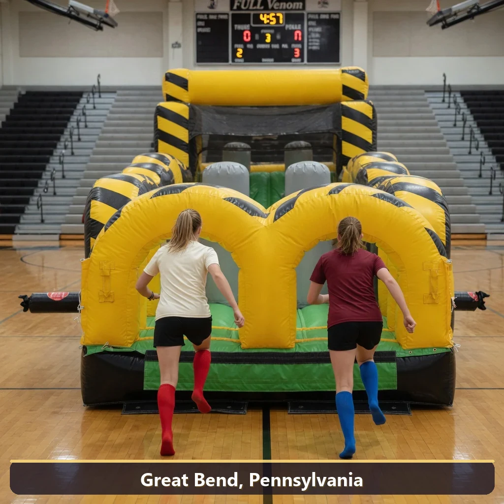 Inflatable obstacle course rental for events in Great Bend, Pennsylvania
