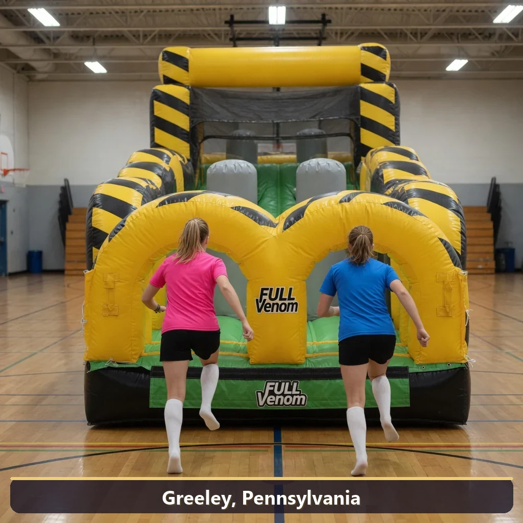 Inflatable obstacle course rental for events in Greeley, Pennsylvania
