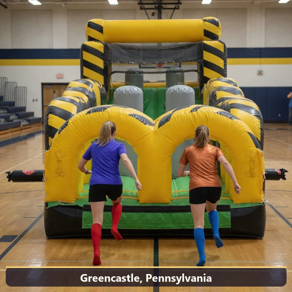 Inflatable obstacle course rental for events in Greencastle, Pennsylvania
