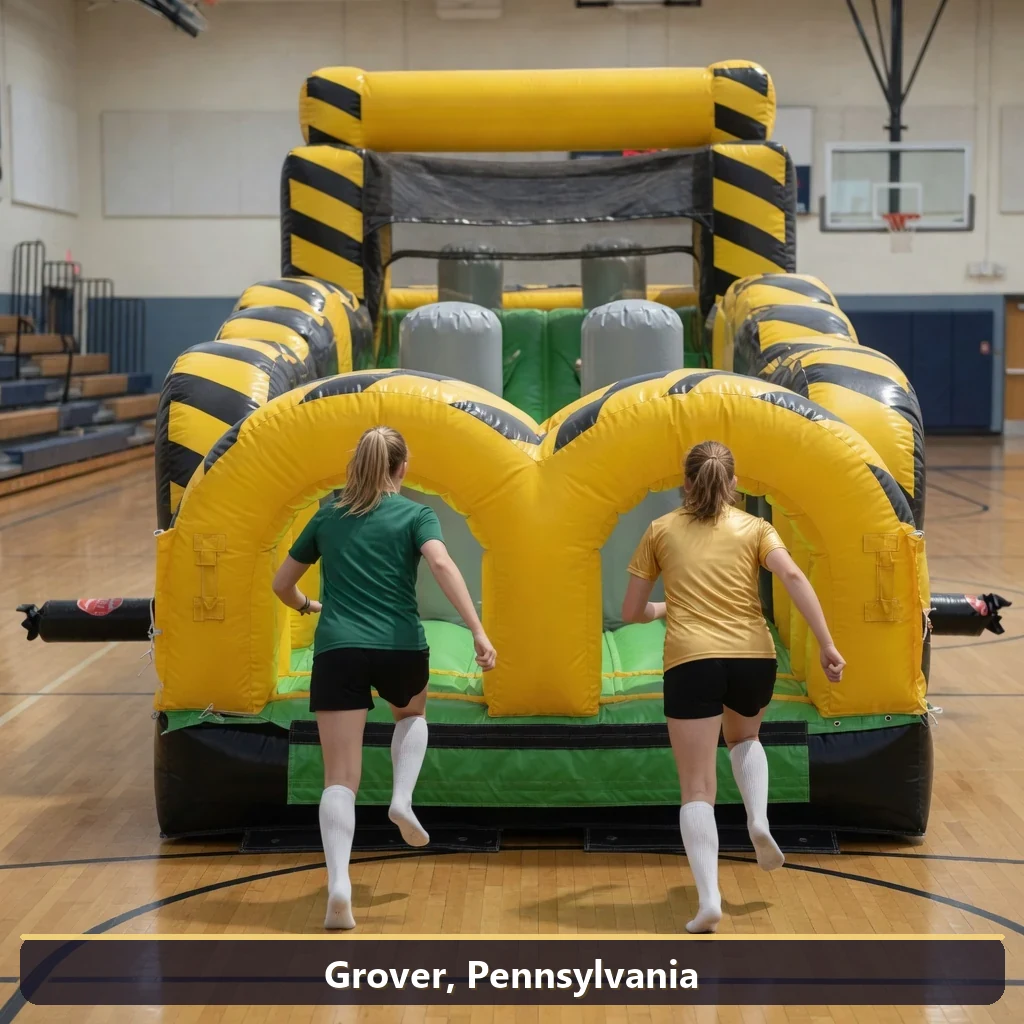 Inflatable obstacle course rental for events in Grover, Pennsylvania