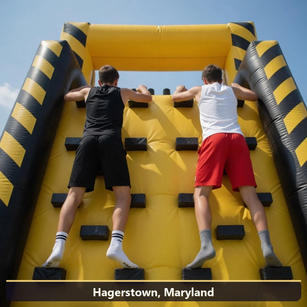 Inflatable obstacle course rental for events in Hagerstown, Maryland