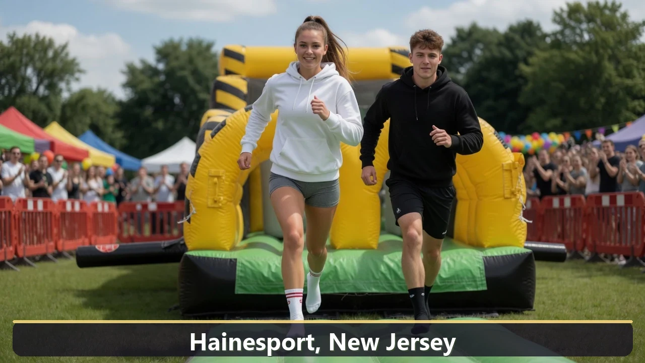 Inflatable obstacle course rental for events in Hainesport, New Jersey