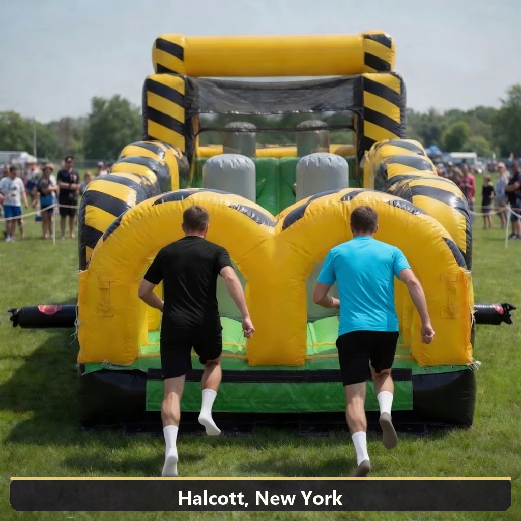 Inflatable obstacle course rental for events in Halcott, New York
