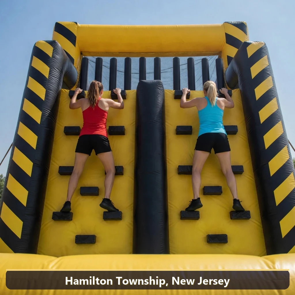 Inflatable obstacle course rental for events in Hamilton Township, New Jersey