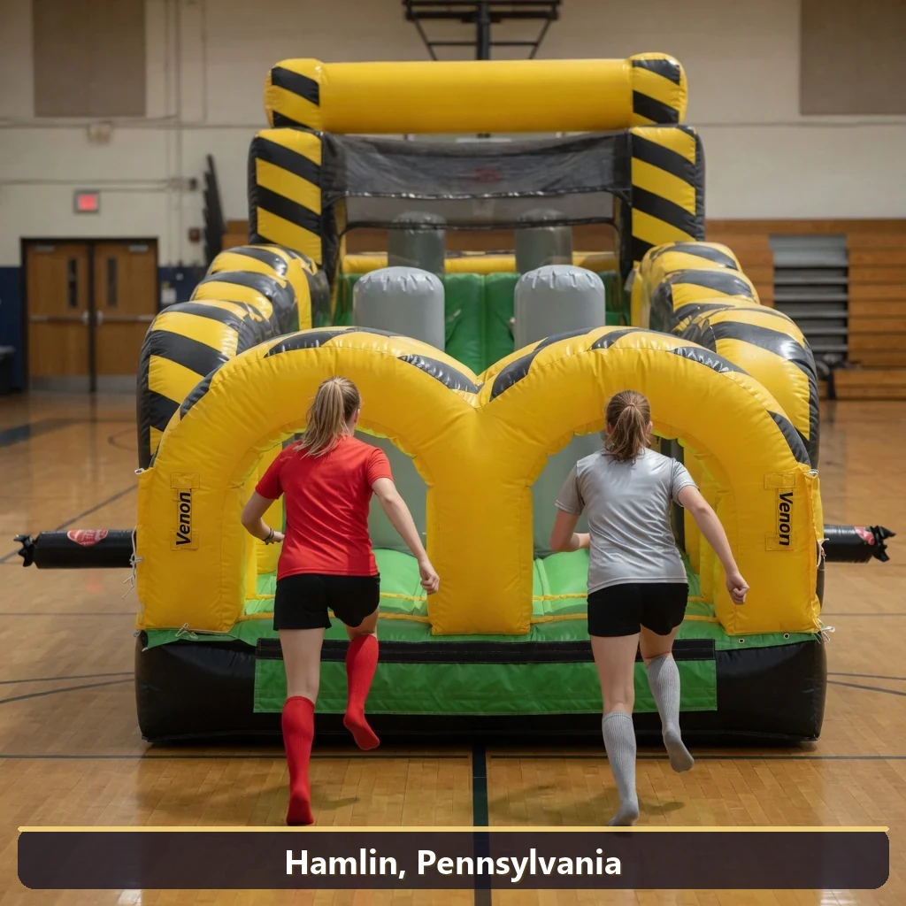 Inflatable obstacle course rental for events in Hamlin, Pennsylvania