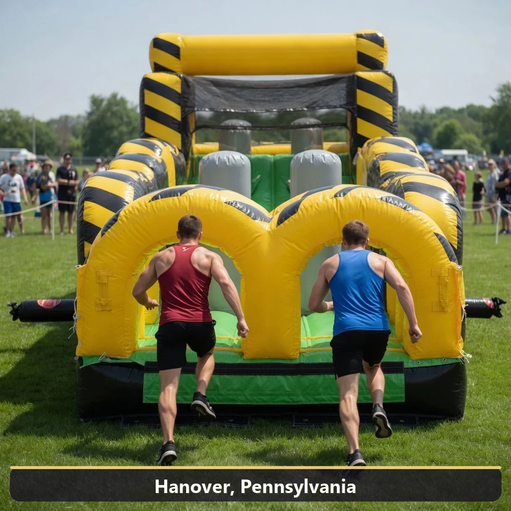 Inflatable obstacle course rental for events in Hanover, Pennsylvania